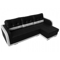Угловой диван Марсель (экокожа чёрный белый) - Изображение 5